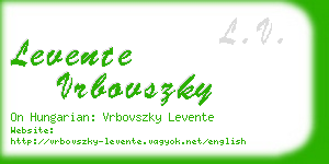 levente vrbovszky business card